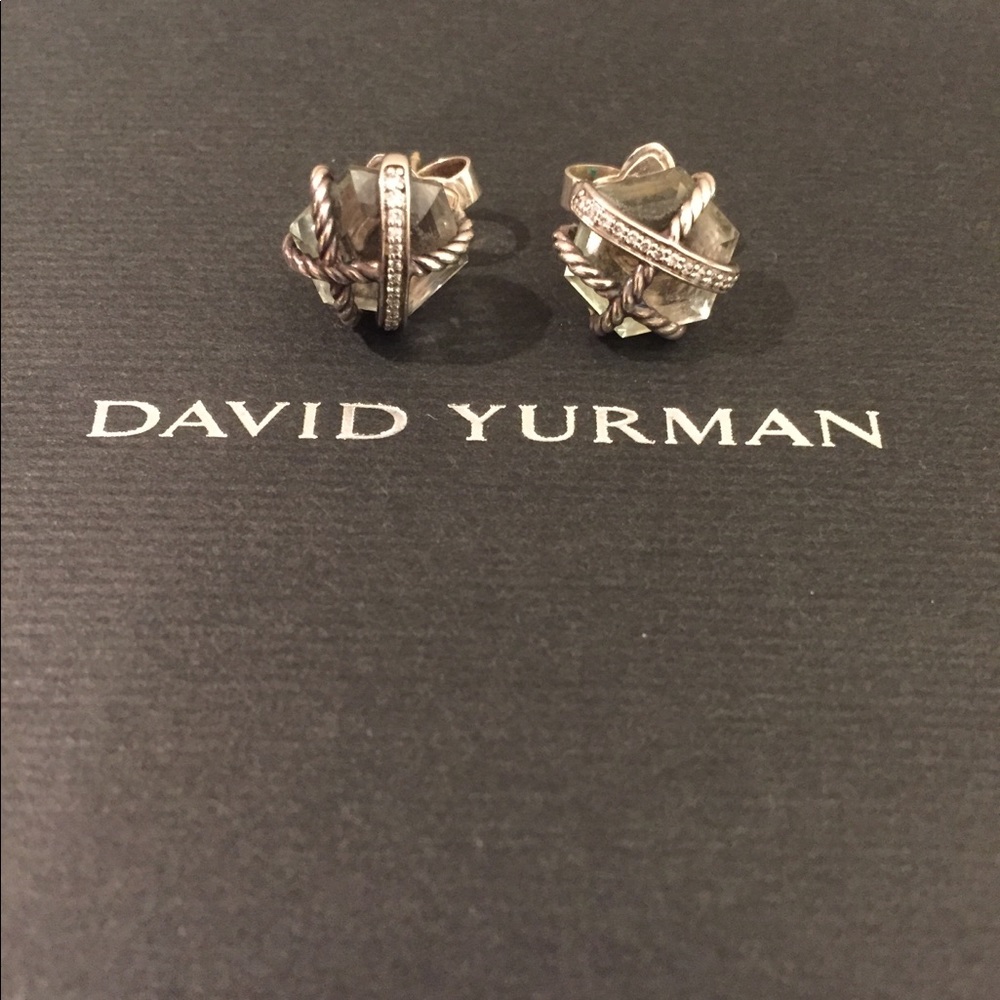 David Yurman Prasiolite Cable Wrap Earrings